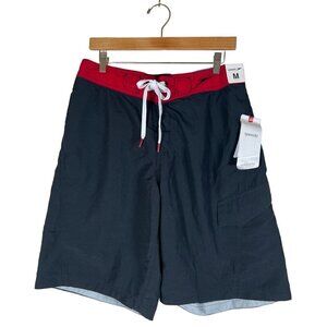 NWT Speedo Size M Black Red‎ Black Swim Shorts / Trunks Color Blocked Speedry